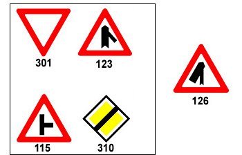 לפניך תמרור 126. איזה תמרור מוצב בדרך שאליה אתה מתמזג?