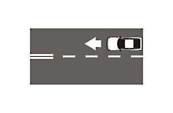 אתה נוסע בכיוון החץ. מה פירוש הסימון על הכביש משמאלך?